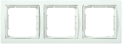 РУ-3-ББ Рамка трехместная квадратная BOLERO Q1 белый IEK