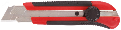 Нож технический ''Крафт'' 25 мм усиленный, прорезиненный, вращ.прижим, магнит