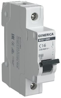 Автоматический выключатель ВА47-29М 1P 16А 4,5кА C GENERICA