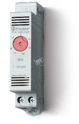 Термостат щитовой для включения обогрева, диапазон температур -20…+40°C, 1NС 10A, модульный, ширина 17.5мм, степень защиты IP20