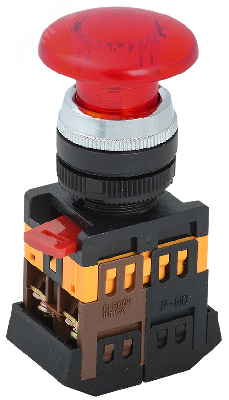 Кнопка красная AELA-22 Гриб с подсветкой неон 1з+1р 240В