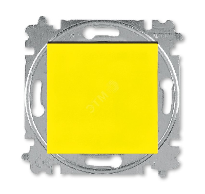 Выключатель одноклавишный Levit жёлтый / дымчатый чёрный