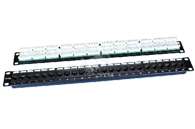 Патч-панель 19' 1U 24 порта RJ45 категория 5e Dual IDC ROHS черный