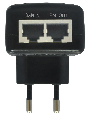 PoE-инжектор Gigabit Ethernet на 1 порт. Совместим с оборудованием IEEE 802.3af.