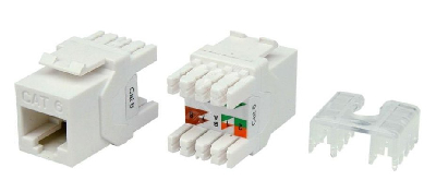 Вставка Keystone Jack RJ-45(8P8C). категория 6.тип 180 градусов. белая