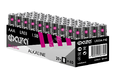 Элемент питания LR03 (AAA) алкалиновая уп. 40 шт. ФАZА Alkaline Pack-40