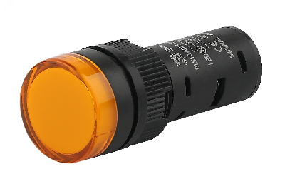 Лампа AD16DS(LED)матрица d16мм желтый 230В AC