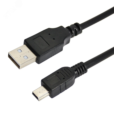 Кабель USB (шт. mini USB - шт. USB A) 0.2 метра, черный
