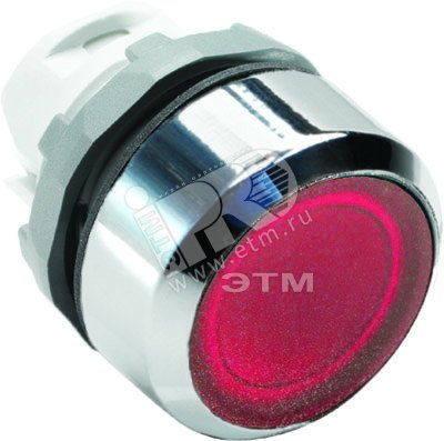 Кнопка красная с фиксацией MP2-21R низкая с подсветкой