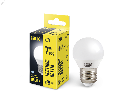 Лампа светодиодная LED 7вт Е27 дневной шар ECO