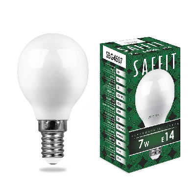 Лампа светодиодная LED 7вт Е14 дневной матовый шар