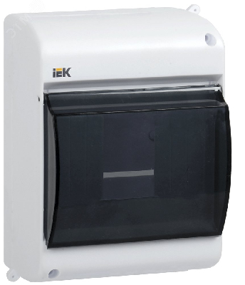 Щит распределительный навесной ЩРн-П-4 IP30 пластиковый белый прозрачная дверь КМПн 2/4