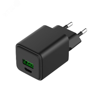 Устройство зарядное сетевое с двумя портами USB-A и USB-C 30Вт