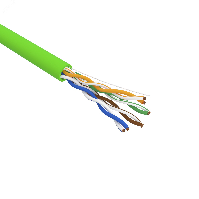 Витая пара U/UTP CAT 5e нг(А)-LSLTx 4PR 24AWG INDOOR SOLID зеленый 305м