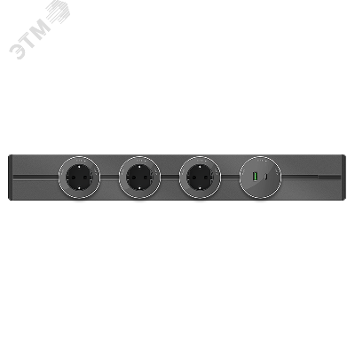 MultiTrack Розетка 2хUSB (тип А+С) 18Вт, 5В/3А Графит