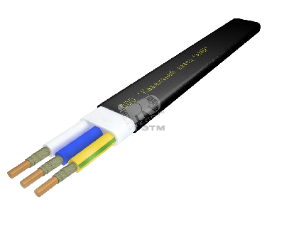 Кабель силовой ВВГ-П нг(А)-FRLSLTx 3х2.5 ок(N.PE)-0.66 черный бухта