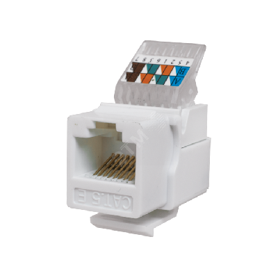 Keystone Jack 8P8C (RJ-45), UTP, Cat.5e. заделка без инструмента, белый