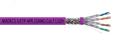 Витая пара S/FTP 4PR 23AWG Cat.7 LSZH(LSOH) экранированная с ограниченным выделением дыма(DCM Test Report) Польша