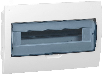 Щит распределительный встраиваемый ЩРв-П-18 IP41 пластиковый белый прозрачная дверь