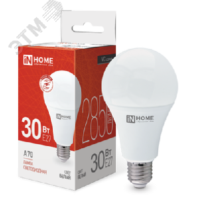 Лампа светодиодная LED-A70-VC 30Вт 230В Е27 4000К 2850Лм IN HOME