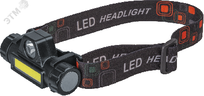 Фонарь светодиодный NPT-H25-ACCU 5Вт CREE LED+3Вт COB LED аккумуляторный налобный