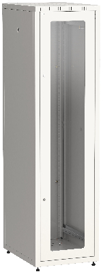 Шкаф LINEA E 42U 600х800мм двери 2шт стеклянная и металлическая. серый