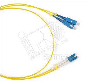 Патч-корд волоконно-оптический (шнур) SM 9/125 (OS2) LC/UPC-SC/UPC duplex LSZH(1м)