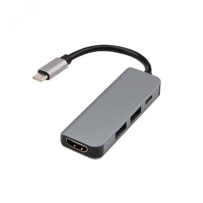 Разветвитель USB Type-C на 4 порта: 1xHDMI, 2xUSB, 1xType-C PD