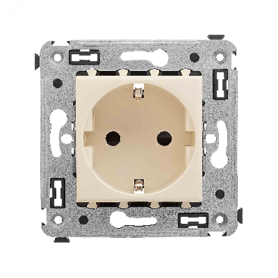 Avanti Розетка в стену, 2P+E, с защитными шторками, ''Ванильная дымка''