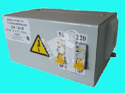 Ящик с понижающим трансформатором ЯТП 0.25 220/12В IP31 с двумя автоматами