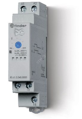 Таймер модульный 1-функциональный (ВI), питание 24…240В АС/DC, 1CO 8A, ширина 17.5мм, регулировка времени 0.05с…180c, степень защиты IP20
