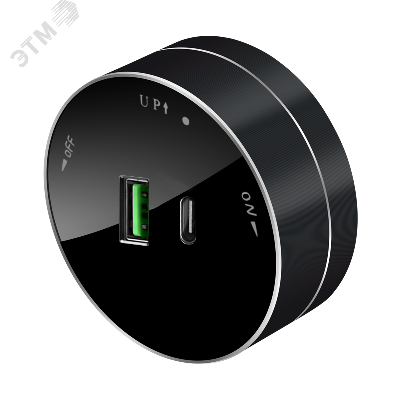 MultiTrack Розетка 2хUSB (тип А+С) 18Вт, 5В/3А Антрацит